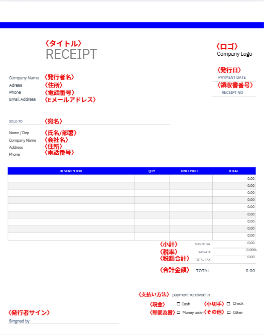 領収書全体_英語Ver
